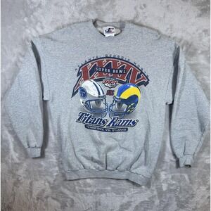 Vintage Tennessee Titans Rams Super Bowl XXXIV Sweatshirt Mens Logo Athletic